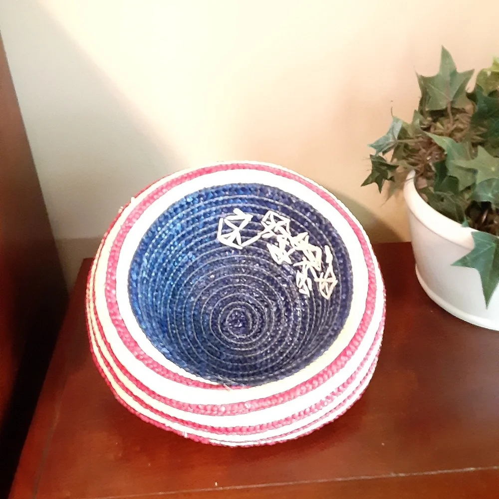 Patriotic Americana Straw Bucket Hat